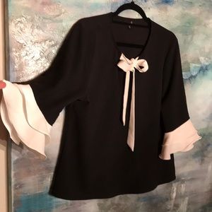 Black and white blouse